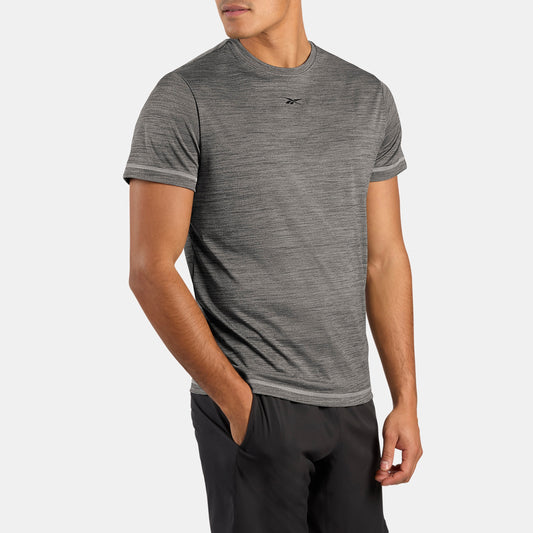 REEBOK APPAREL MEN ID Train Melange Tech Tee LIGHT GREY MARL