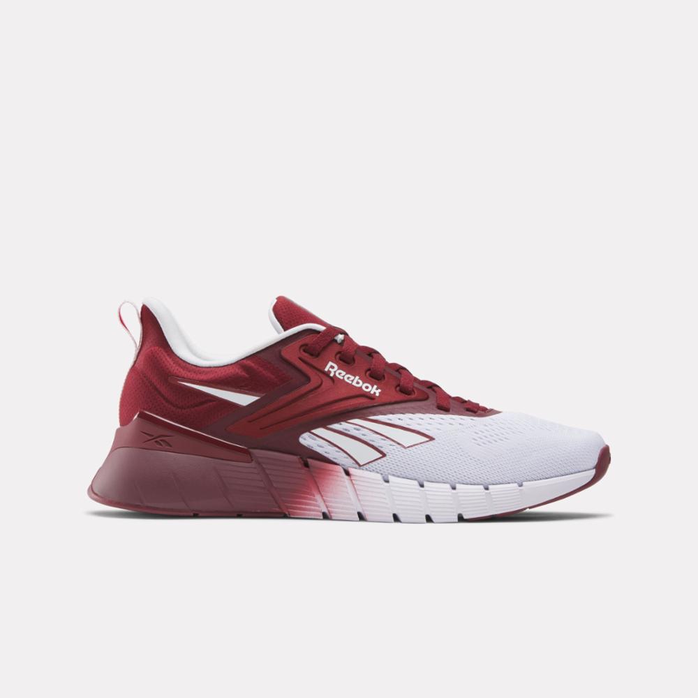 Reebok Unisex Nano Gym Trainers in White and Burgundy Nano Gym White/Maroon/Maroon main image 2