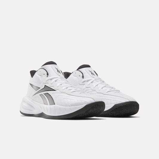 Reebok Footwear Men Press Retro Basketball Shoes WHITE/CORE BLACK/BARELY GREY