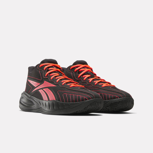 REEBOK FOOTWEAR UNISEX Press Retro Basketball Shoes CORE BLACK/NEON CHERRY/CORE BL
