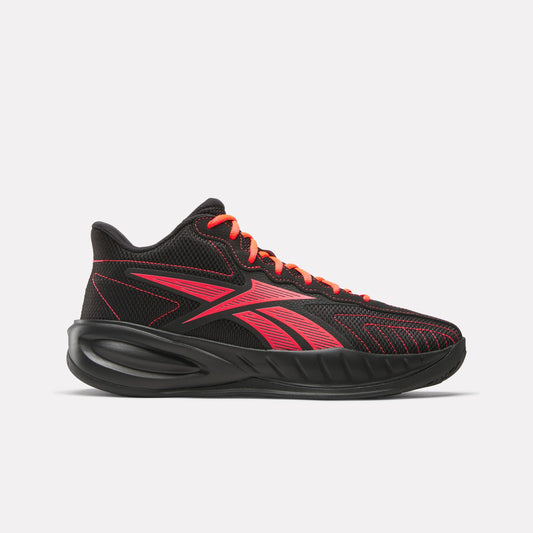 REEBOK FOOTWEAR UNISEX Press Retro Basketball Shoes CORE BLACK/NEON CHERRY/CORE BL