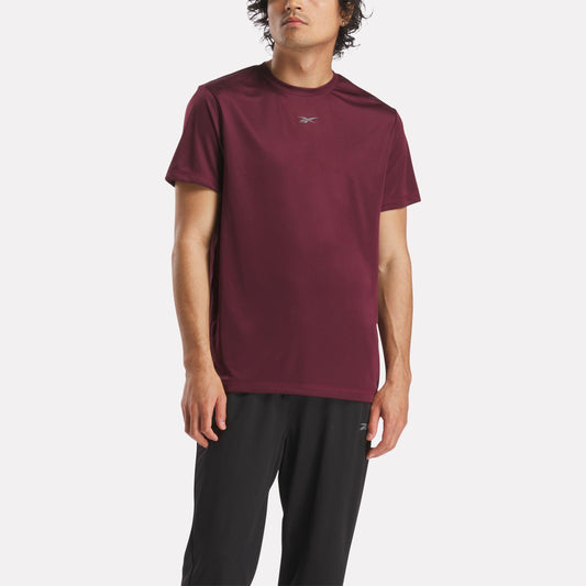 Reebok Apparel Men ID Train Short Sleeve Tech Tee BLACK CHERRY
