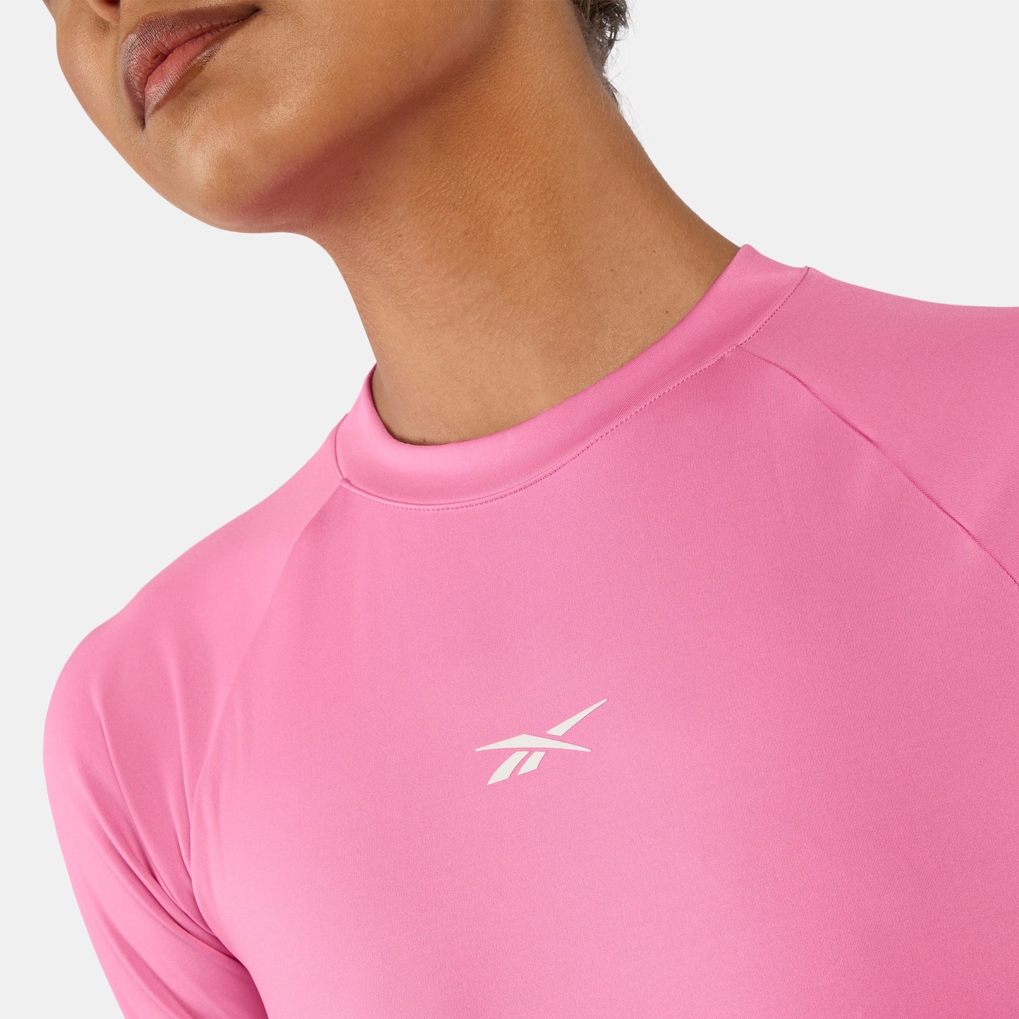 REEBOK APPAREL WOMEN ID Train Cutout Long Sleeve PLAYFUL PINK