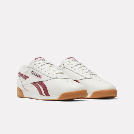 REEBOK FOOTWEAR WOMEN Freestyle Lo Shoes CHALK/CLASSICBURGUNDY/GUM