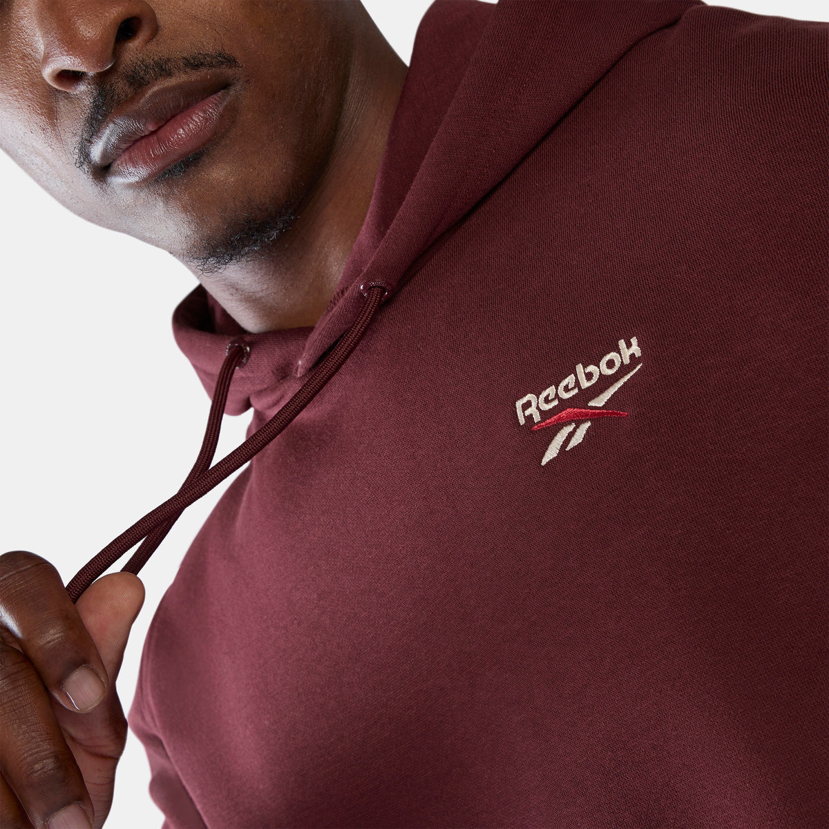 REEBOK APPAREL MEN ID Logo Fleece Hoodie RED VELVET