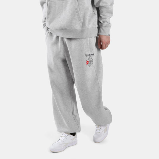 REEBOK APPAREL MEN Starcrest Relaxed Jogger Pants LIGHT GREY MARL
