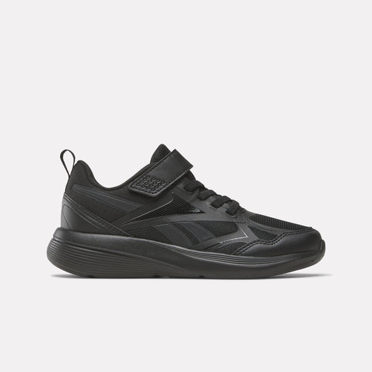REEBOK FOOTWEAR KIDS Rush Runner 6.0 Elastic Lace Top Strap Running Shoes - Pre-School BLACK/BLACK/BLACK