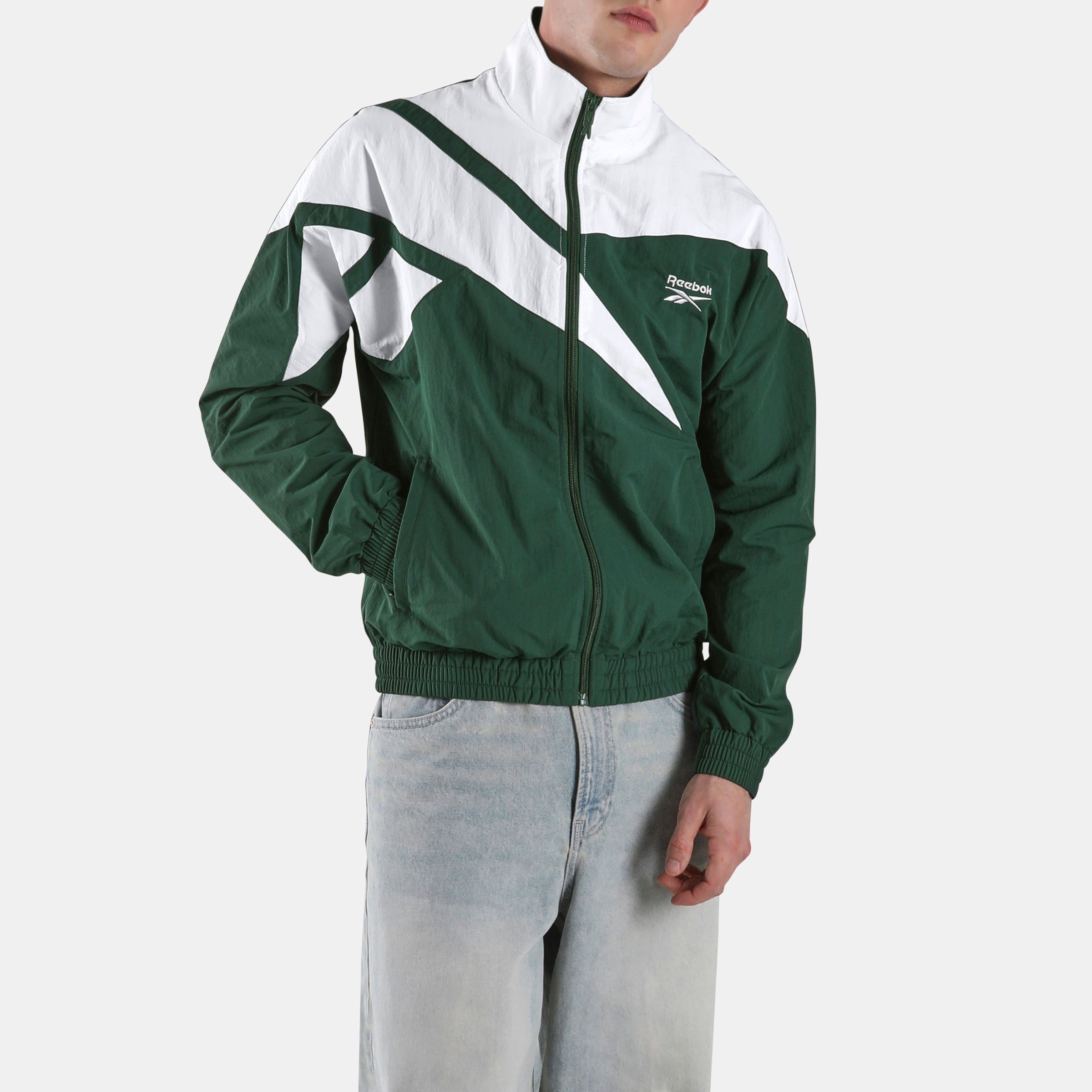 REEBOK APPAREL MEN Vector Track Jacket HERITAGE GREEN/WHITE