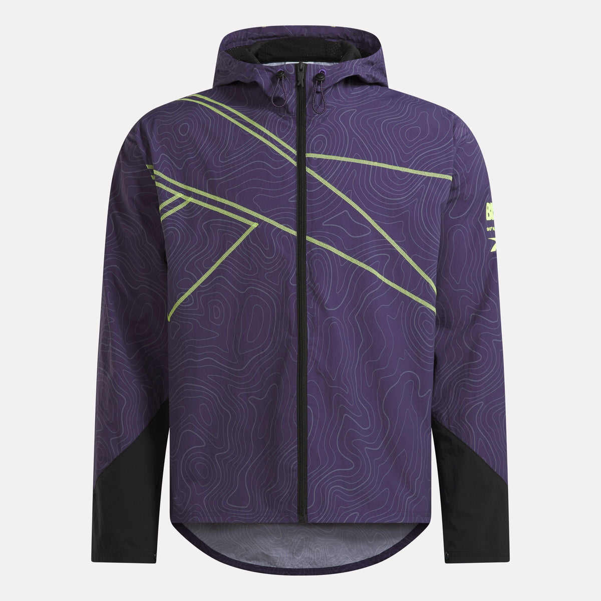 REEBOK APPAREL UNISEX Reebok x A Herd of Bison Packable Jacket MOVEMENT PURPLE/BLACK/DIGITAL LIME