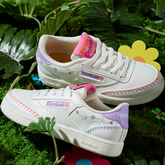 Reebok Footwear Kids Reebok x Dora the Explorer Club C Shoes – Pre-School CHALK/CHALK/DIGITAL PURPLE