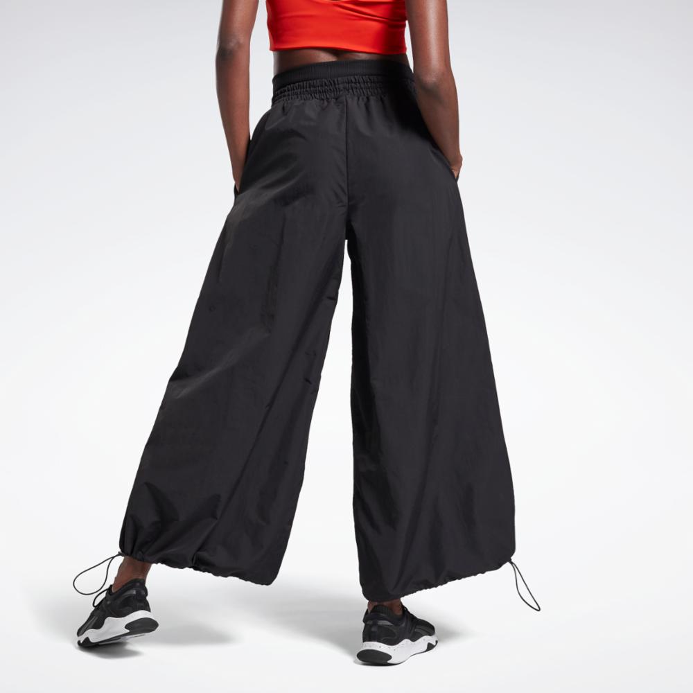 Reebok Apparel Women Wide Leg Woven Pants BLACK