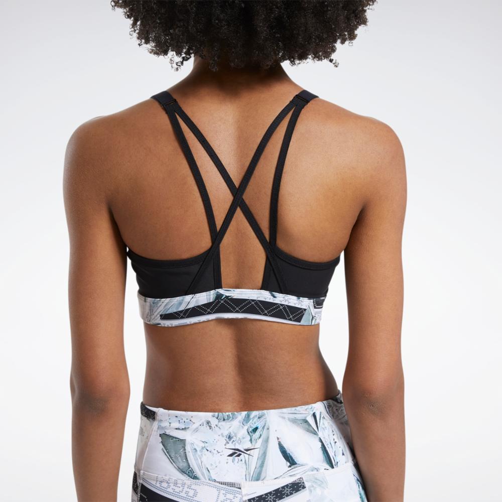 Reebok Apparel Women Medium Impact Strappy Bra GLAPNK