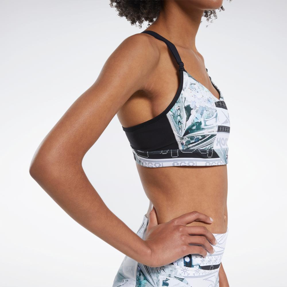 Reebok Apparel Women Medium Impact Strappy Bra GLAPNK