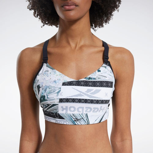 Reebok Apparel Women Medium Impact Strappy Bra GLAPNK