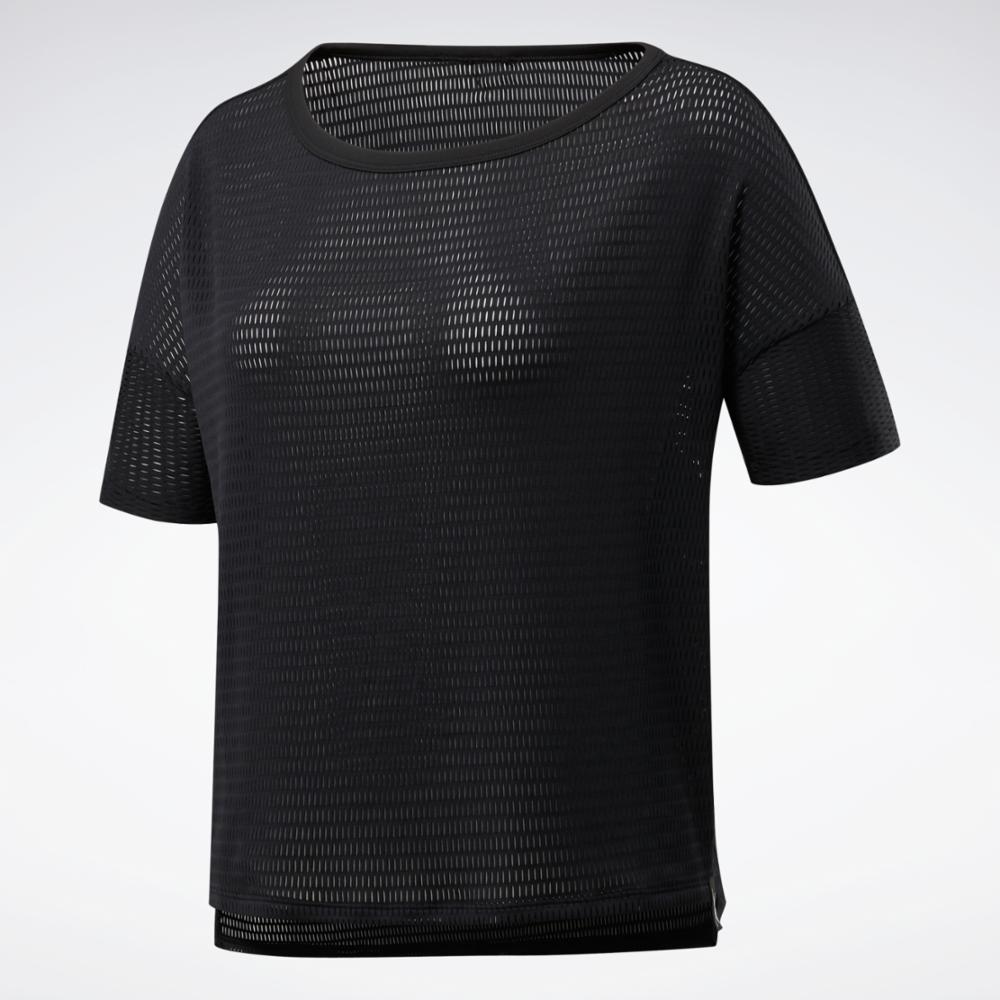 Reebok Apparel Women Perforated T-Shirt BLACK