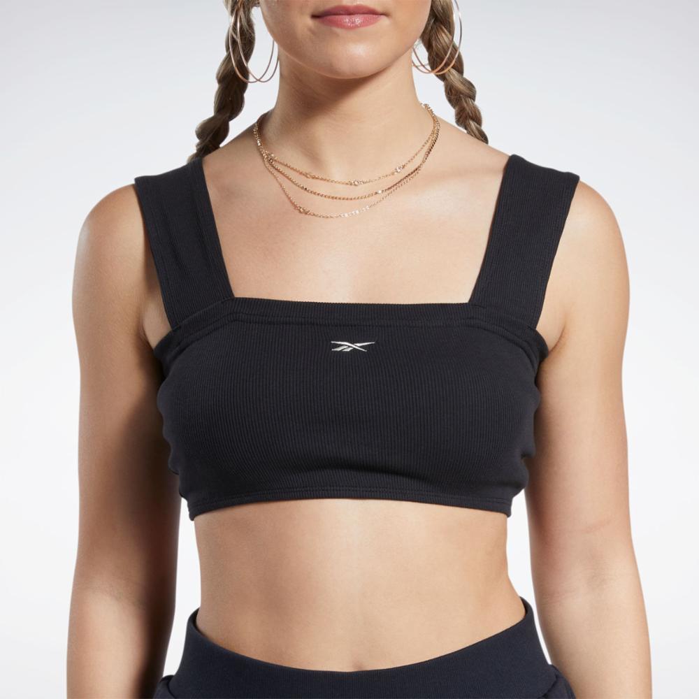 Reebok Apparel Women Classics Ribbed Bra BLACK