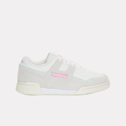 REEBOK FOOTWEAR KIDS WORKOUT PLUS JUNIOR GIRLS CHALK/PLAYFULPINK/INVERTEDAQUA
