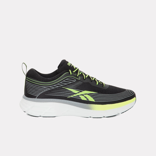 REEBOK FOOTWEAR MEN Road Strider Running Shoes BLACK/GREEN GLOW/WHITE