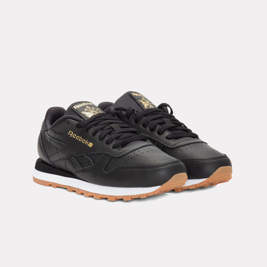 REEBOK FOOTWEAR WOMEN Classic Leather Shoes BLACK/WHITE/GUM