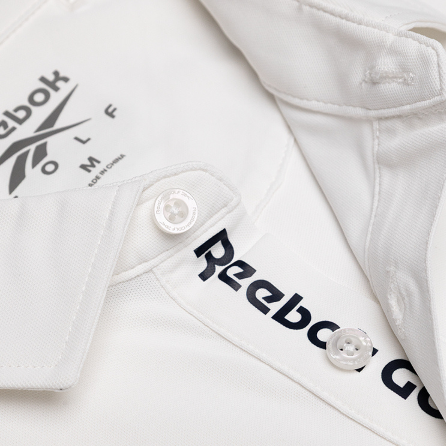 REEBOK APPAREL MEN Golf Bonded Pique Polo Shirt POLO WHITE