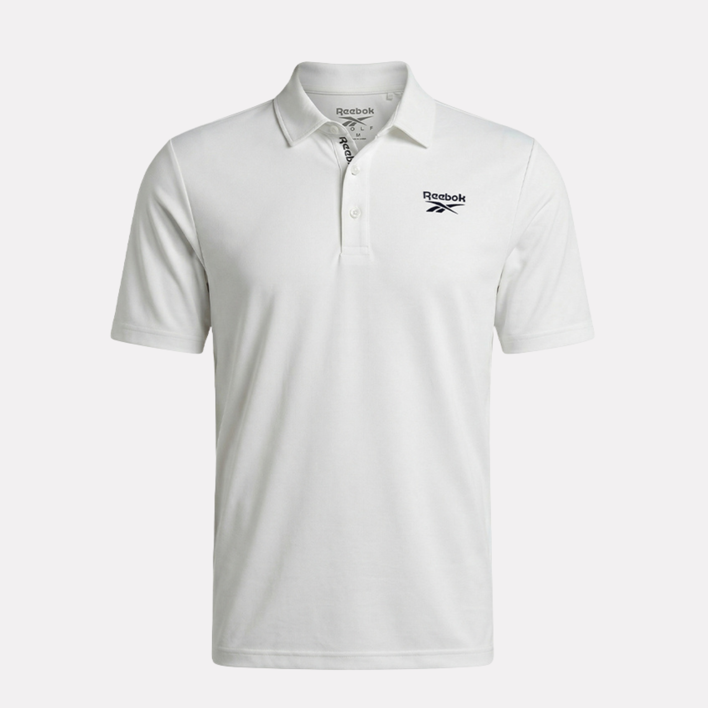 REEBOK APPAREL MEN Golf Bonded Pique Polo Shirt POLO WHITE