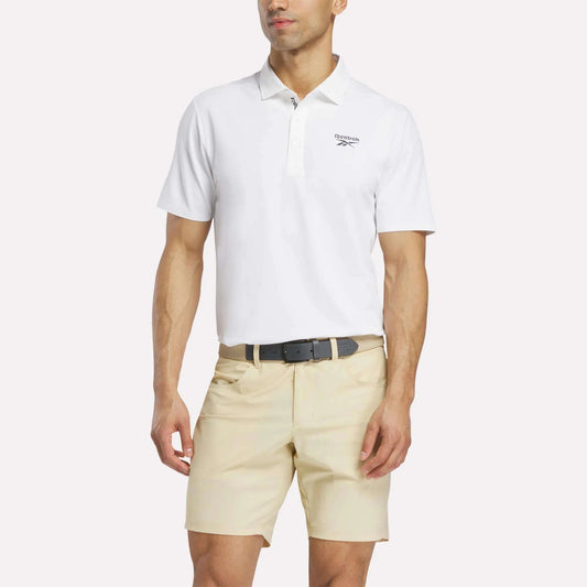 REEBOK APPAREL MEN Golf Pique Short Sleeve Polo WHITE