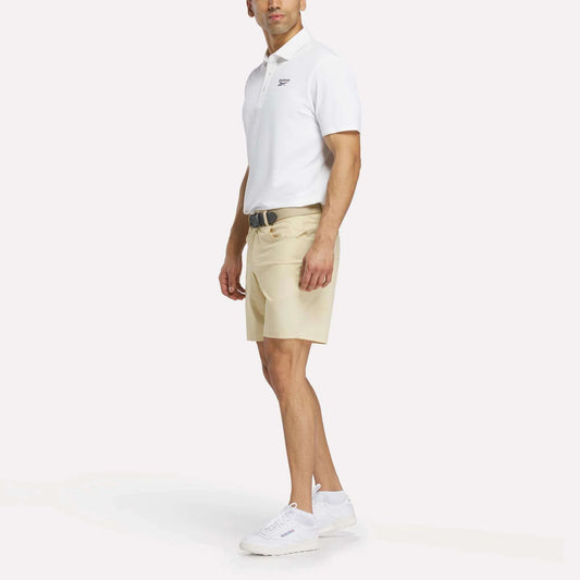 REEBOK APPAREL MEN Golf Pique Short Sleeve Polo WHITE
