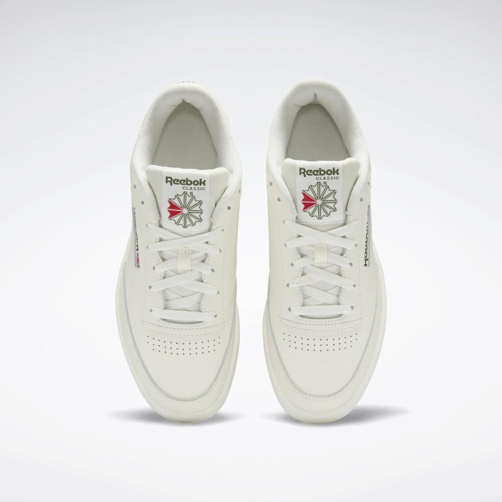 Reebok Footwear Men Club C 85 Shoes CHALK/CHALK/HUNTER GREEN