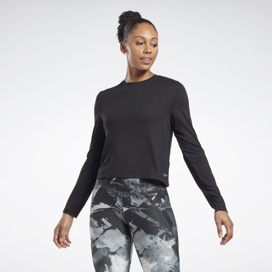 Reebok Apparel Women Activchill+Dreamblend Long Sleeve T-Shirt BLACK