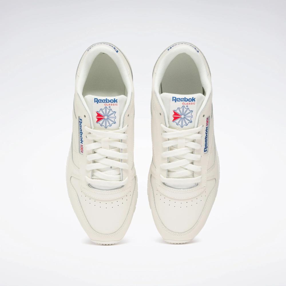 Reebok Footwear Men Classic Leather Shoes CHALK/VECBLU/VECRED