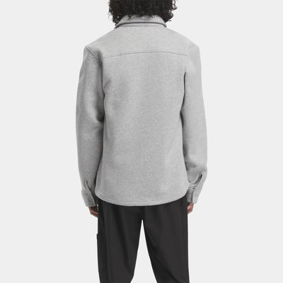 Reebok Apparel Men Classics Wardrobe Essentials Fleece Overshirt MEDIUM GREY HEATHER