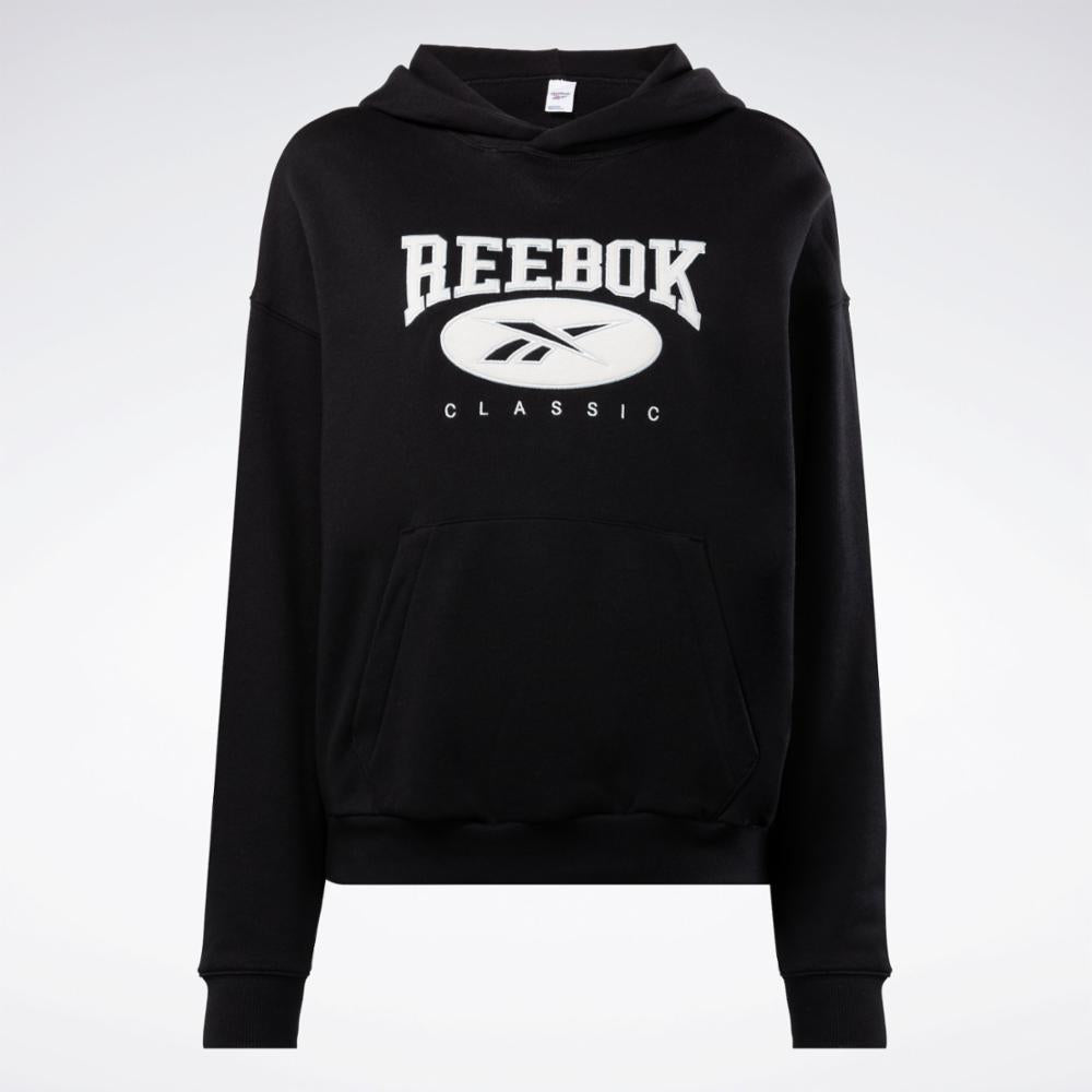 Reebok Apparel Women REEBOK CLASSICS NATURAL DYE BIG LOGO HOODIE BLACK