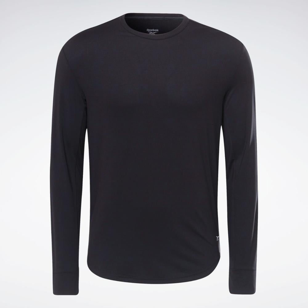 Reebok Apparel Men ACTIVCHILL+DREAMBLEND Long Sleeve Shirt BLACK