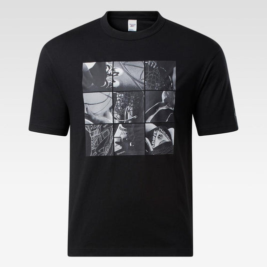 Reebok Apparel Men Above The Rim Collage T-Shirt BLACK