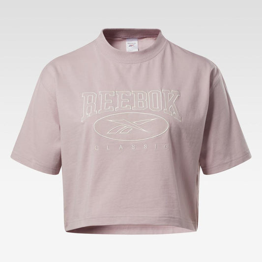 Reebok Apparel Women Classics Archive Essentials Big Logo Crop T-Shirt ASHLIL