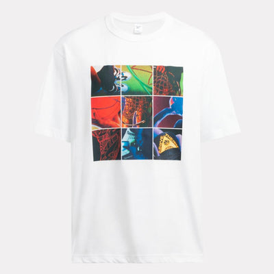 Reebok Apparel Men Above The Rim Collage T-Shirt WHITE