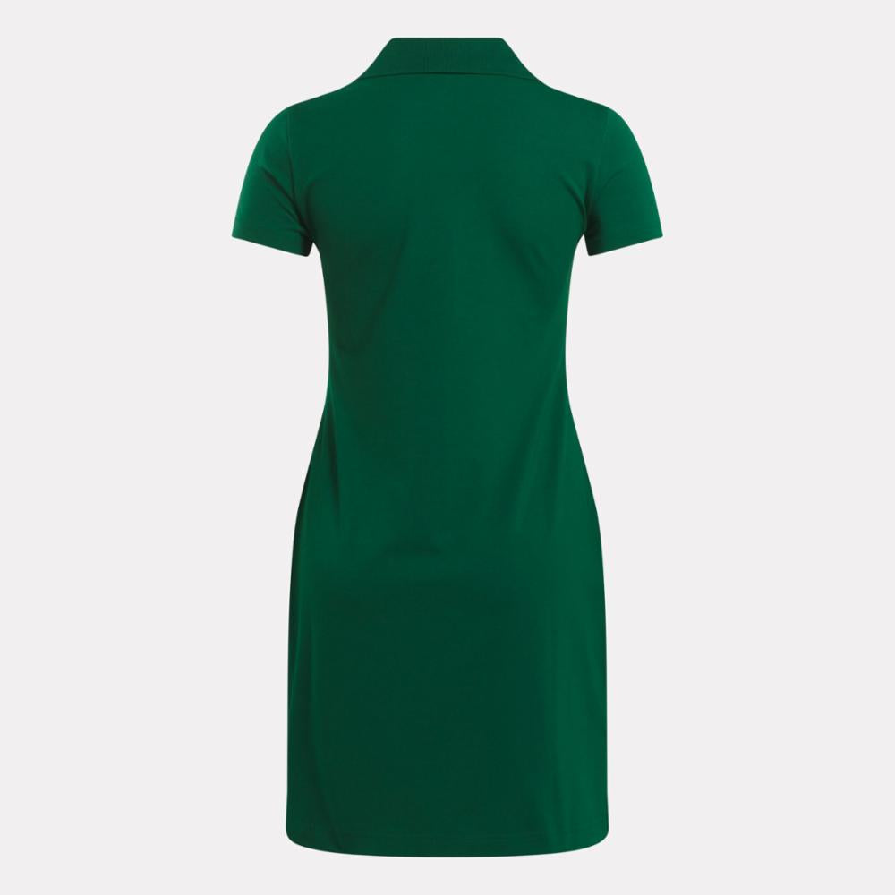 Reebok Apparel Women Classics Archive Essentials Polo Dress DRKGRN