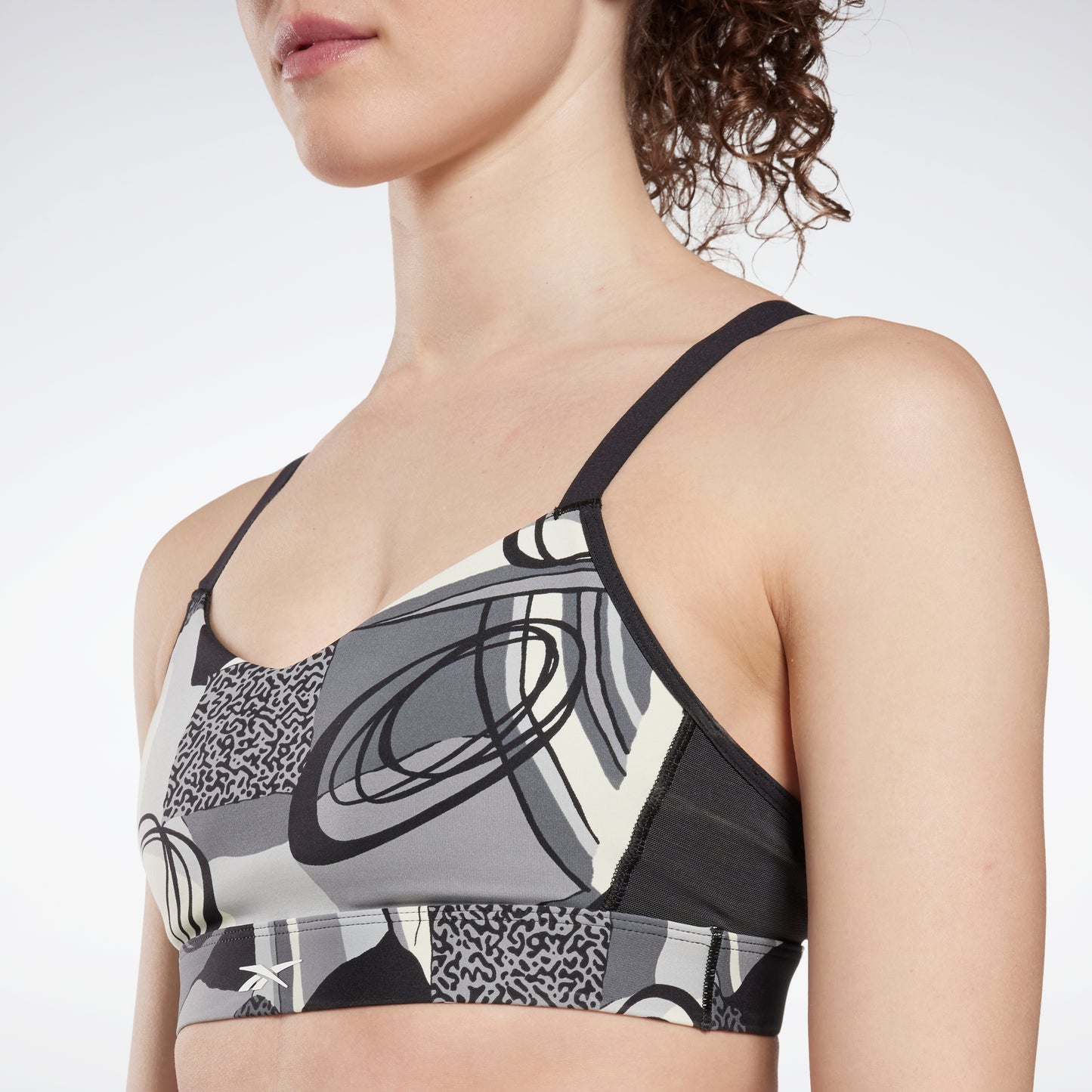 Reebok Apparel Women Lux Perform Graphic Strappy Bra Noir