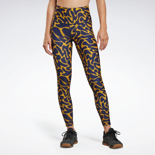 Reebok Apparel Women Workout Ready Printed Leggings Brgoch