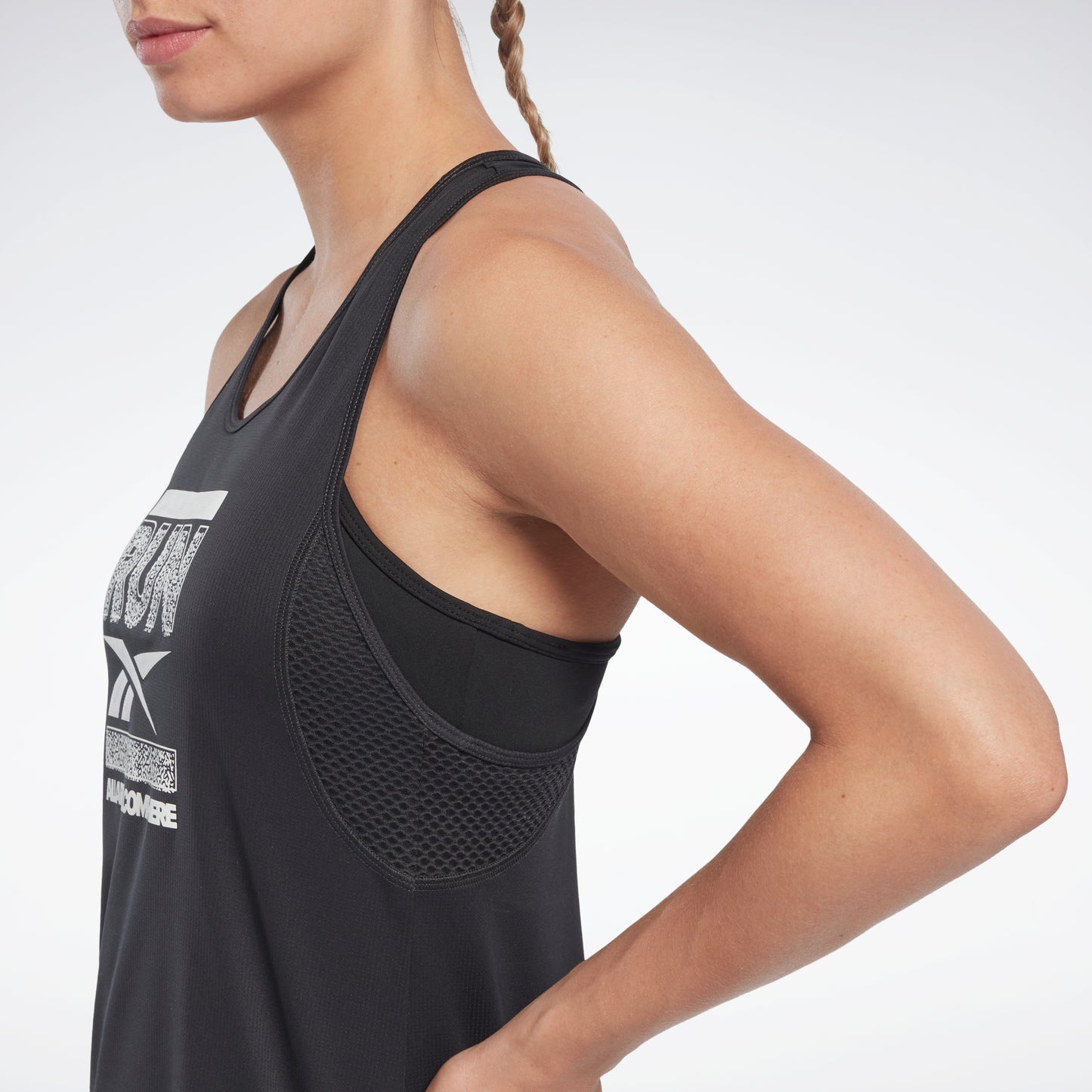 Reebok Apparel Women Running Speedwick Graphic Tank Top Nghblk