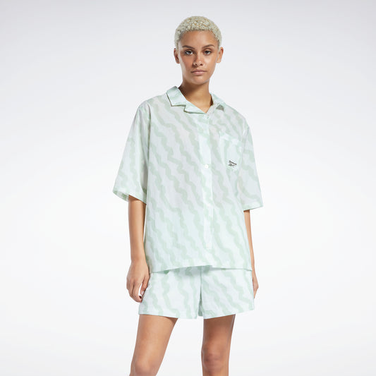 Reebok Apparel Women Classics - T-shirt à manches courtes avec imprimé Summer Waves Lgtsag