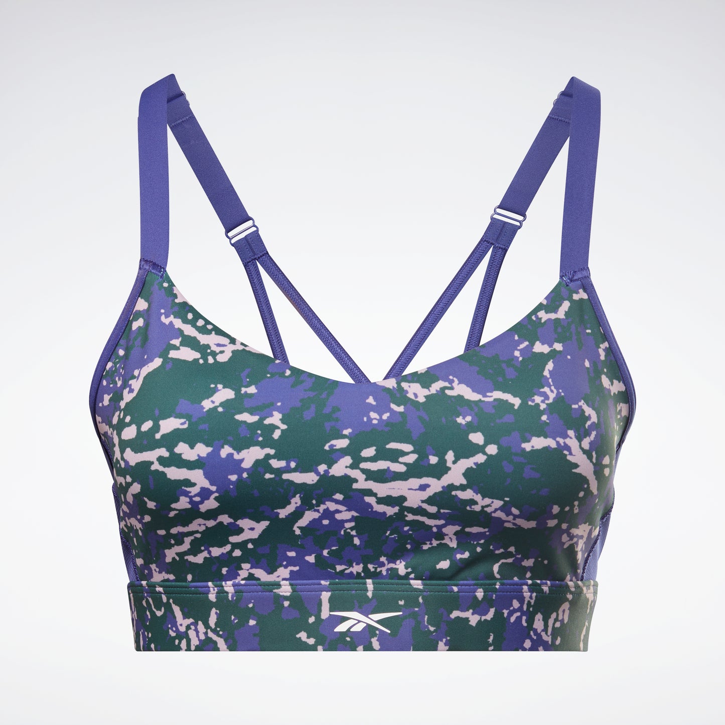 Reebok Apparel Women Lux Speckle Modern Safari Strappy Bra Forgrn