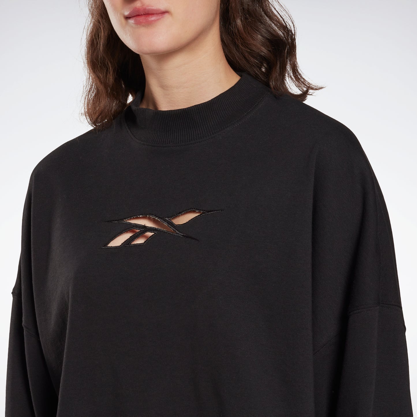 Reebok Apparel Women Studio Vector Knit Crew Sweatshirt noir