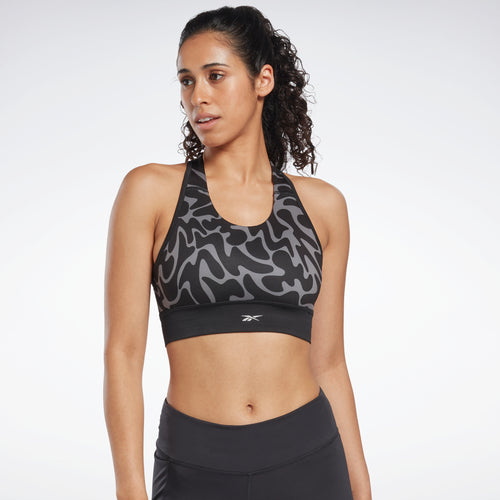 Reebok Apparel Women Running Printed Sports Bra Black