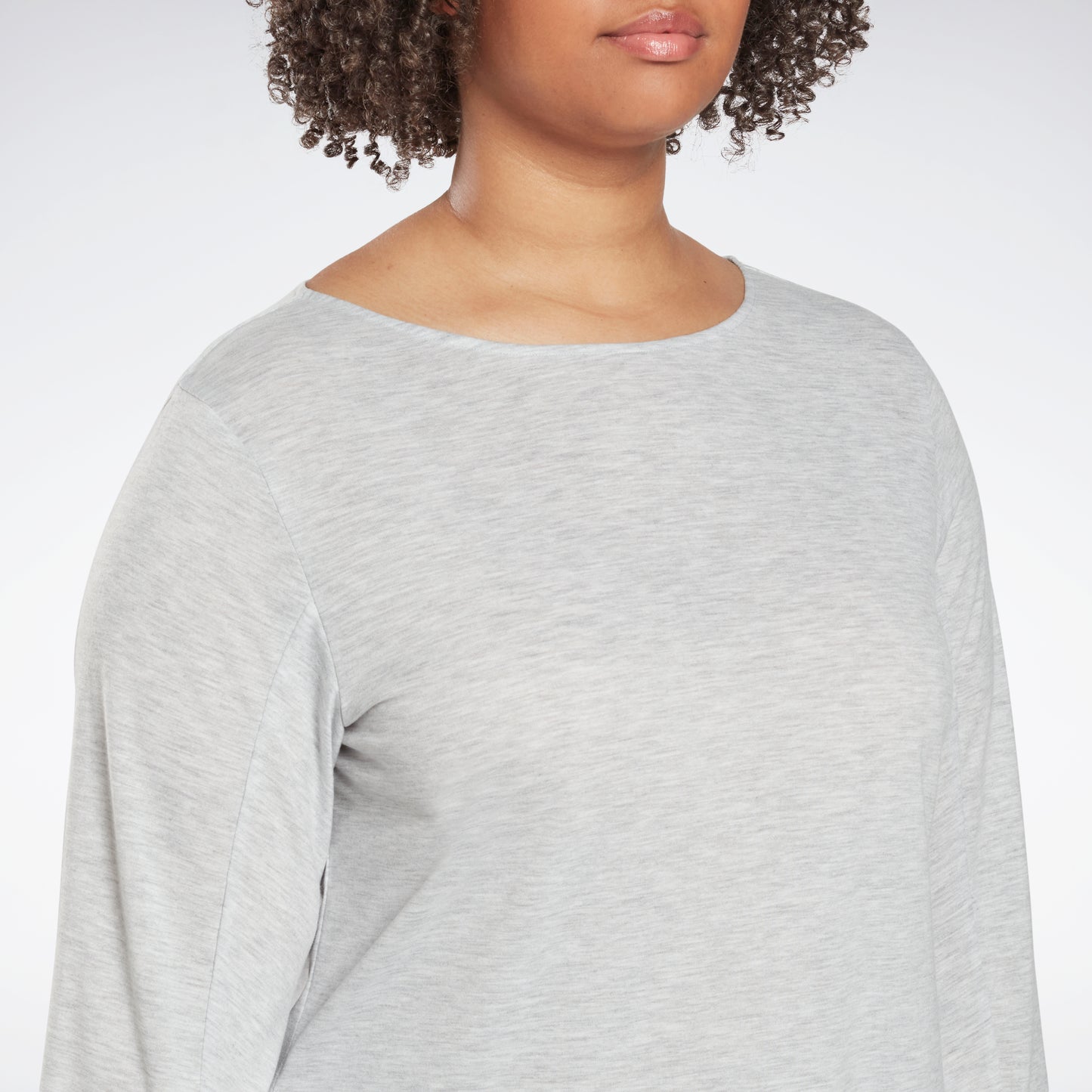 Reebok Apparel Women Workout Ready Supremium Long-Sleeve Top (Plus Size) Lgreyh