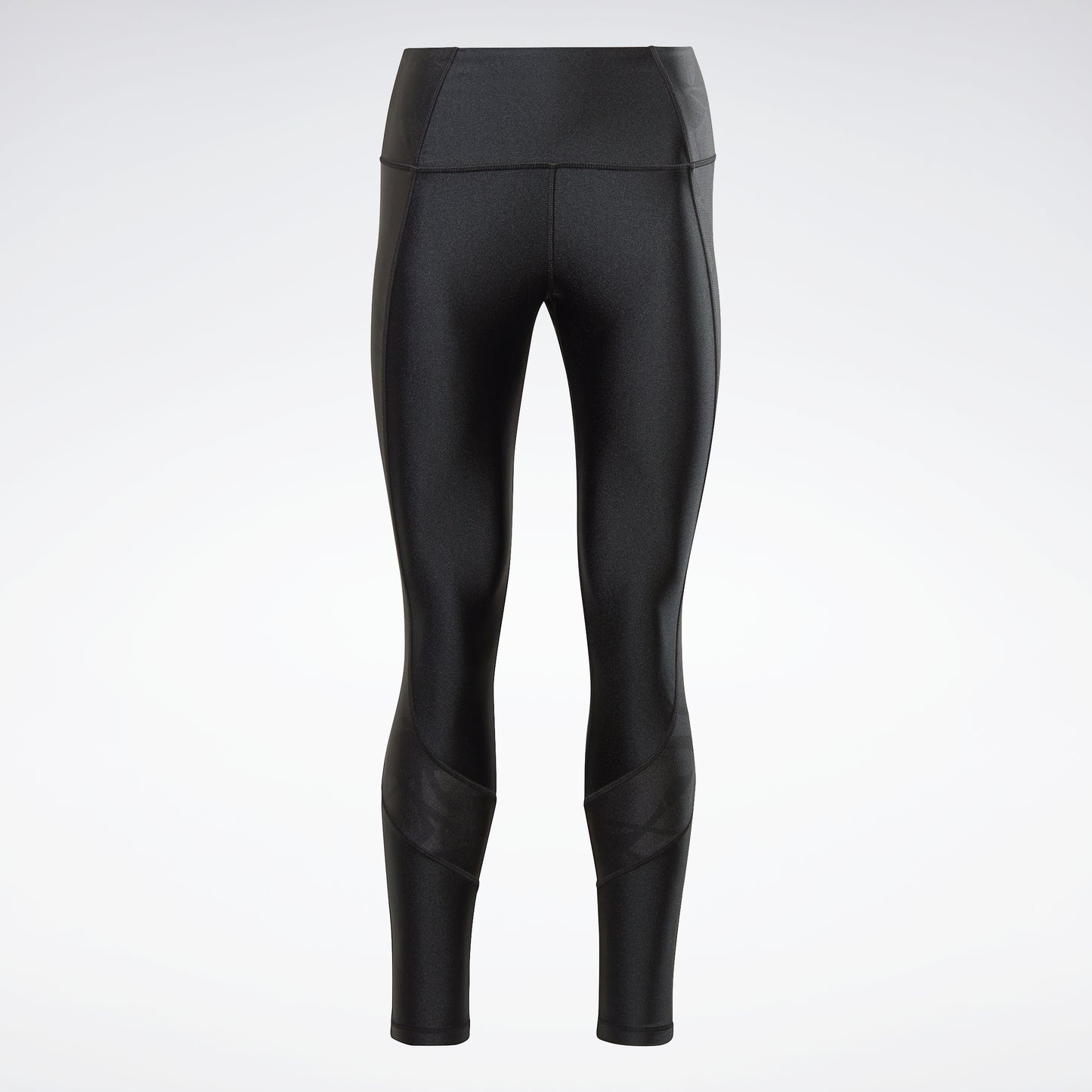 Reebok Apparel Women Shiny Yoga Pose Scribble High-Rise Leggings Black