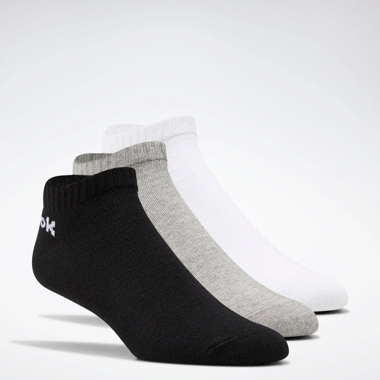 Reebok Apparel Men Active Core Low-Cut Socks 3 Pairs White/Black/Mgreyh