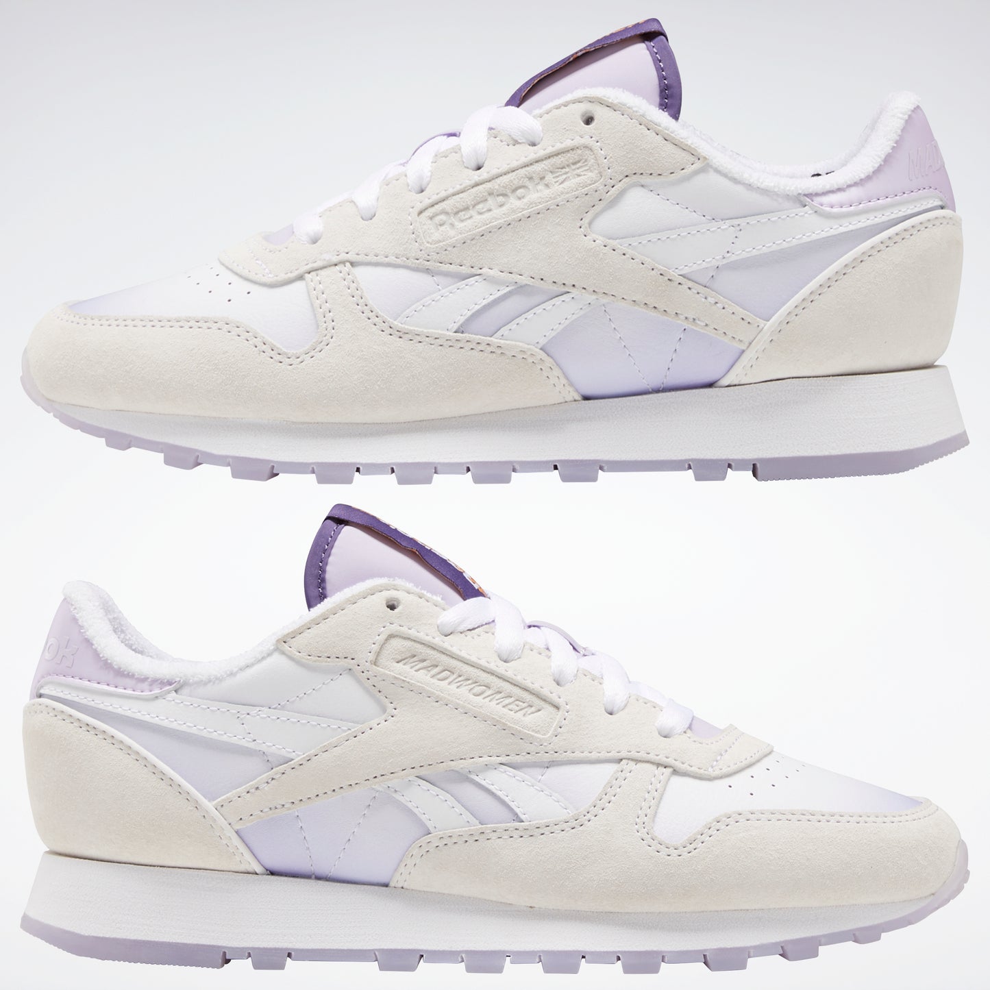 Reebok Footwear Men Madwomen Classic Leather Shoes Ftwwht/Ftwwht/Puroas