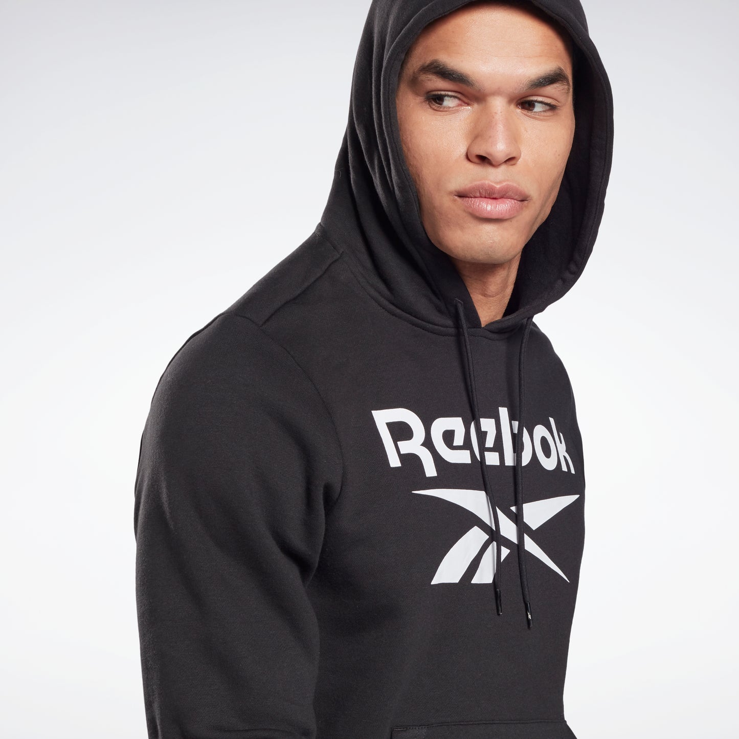 Reebok Apparel Hommes Reebok Identity Fleece Hoodie Noir/Blanc