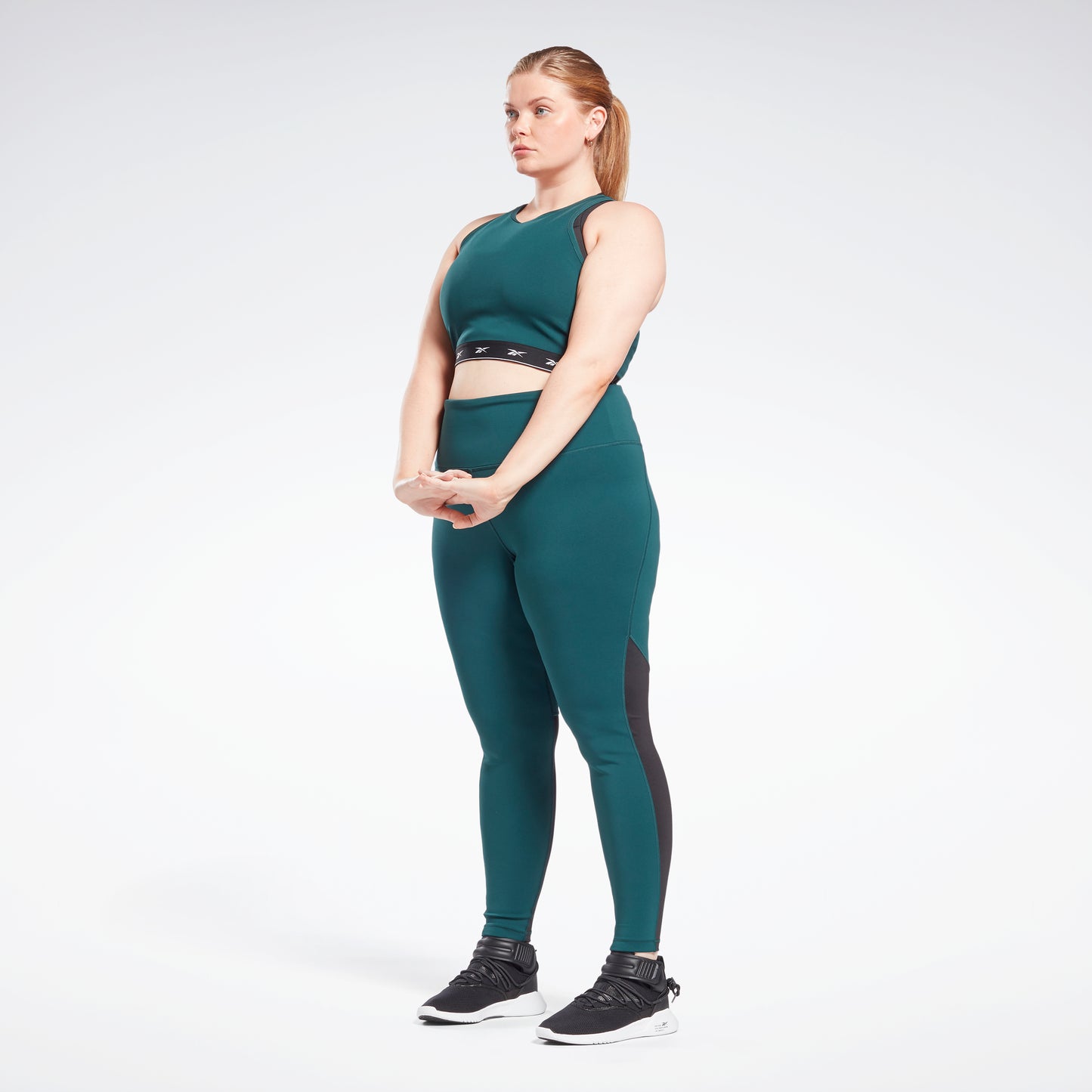 Reebok Apparel Women Beyond The Sweat Crop Top (Plus Size) Forgrn